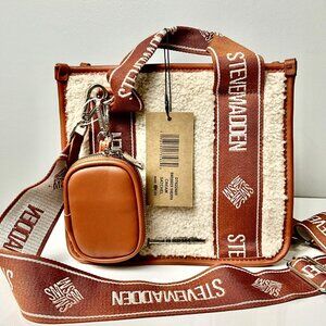 Steve Madden Shepra Cream Satchel Crossbody Bag w/Pouch NWT